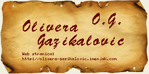 Olivera Gazikalović vizit kartica